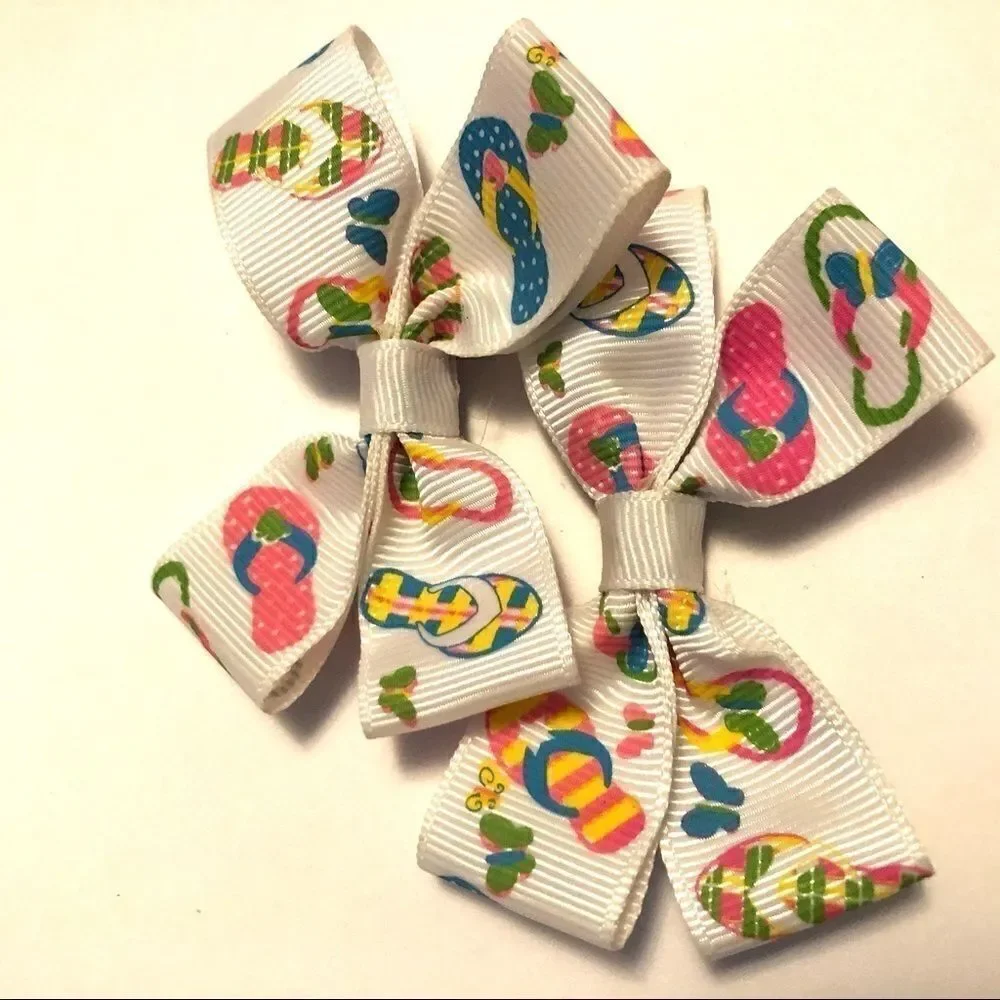 Bow pair hair bows accessories flip flops sandals